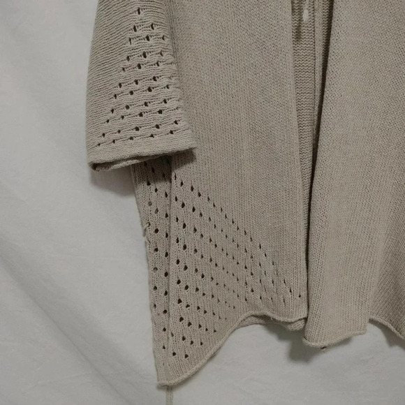Unbranded Linen Blend 1/2 Sleeves Knit Cardigan  Tie  Side  Sz XL - Picture 3 of 9